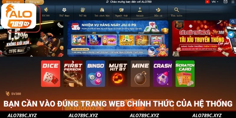 Bạn cần vào đúng trang web chính thức của hệ thống