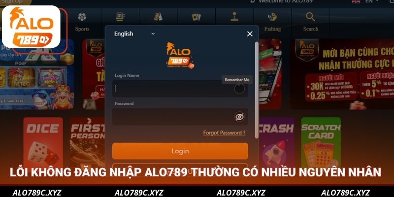 Lỗi không đăng nhập Alo789 thường có nhiều nguyên nhân 